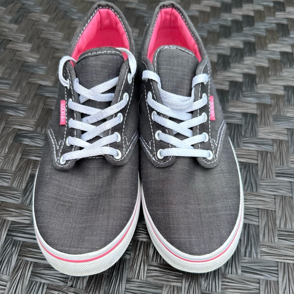Vans Women's Gray and Pink Sneakers